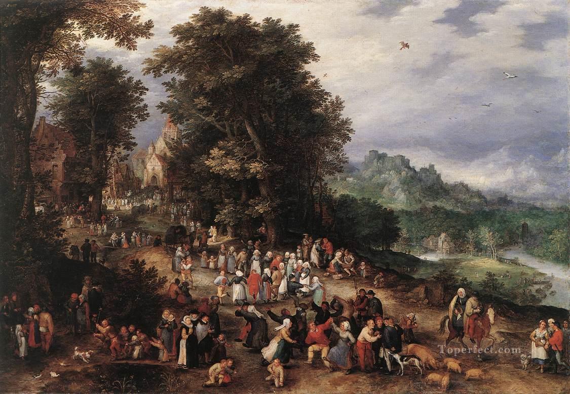 A Flemish Fair Flemish Jan Brueghel the Elder Oil Paintings